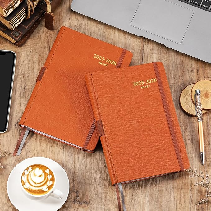 2025-2026 Appointment Book & Planner - Jul 2025 - Jun 2026, Daily Hourly Planner, 5.75" X 8.25", 60-Minute Interval, Faux Soft Leather Cover, Premium Paper, Academic Calendar with Pen Loop, Inner Pocket