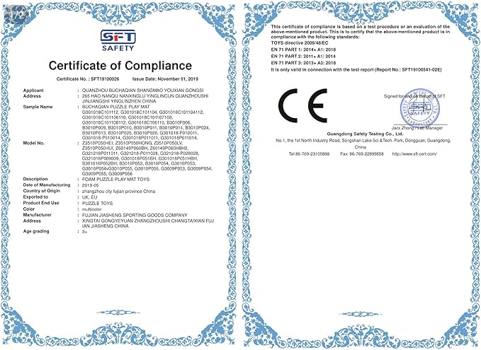 YIMINYUER® 20 Tiles (30cm×30cm×1cm Each Tile) Baby Soft Puzzle Play Mats, Kids Thick EVA Foam Floor, Toddlers & Children's Soft Interlocking Mat R03R08R11G301020