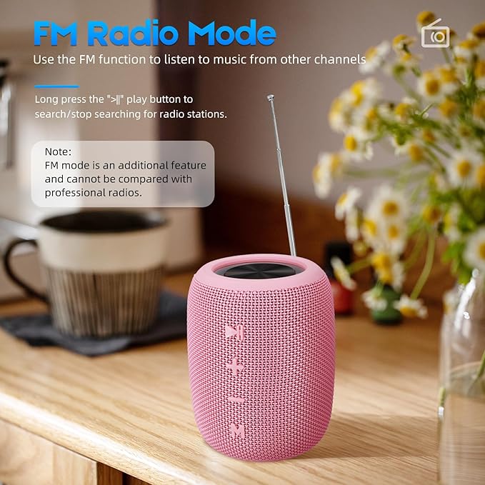 Portable Bluetooth Speaker, BT5.3 Wireless Speaker 20W Bass Diaphragms with Multi LED Light Dynamic Modes, IPX6 Waterproof 16H Playtime supports FM Mode, TF, USB for Home, Cycling, Outdoor, Beach