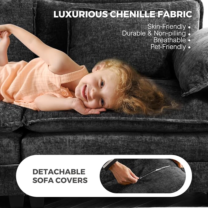 ELUCHANG 116" Luxury Modular Sectional Sofa, Comfy Deep Seat Cloud Couch - Image 5