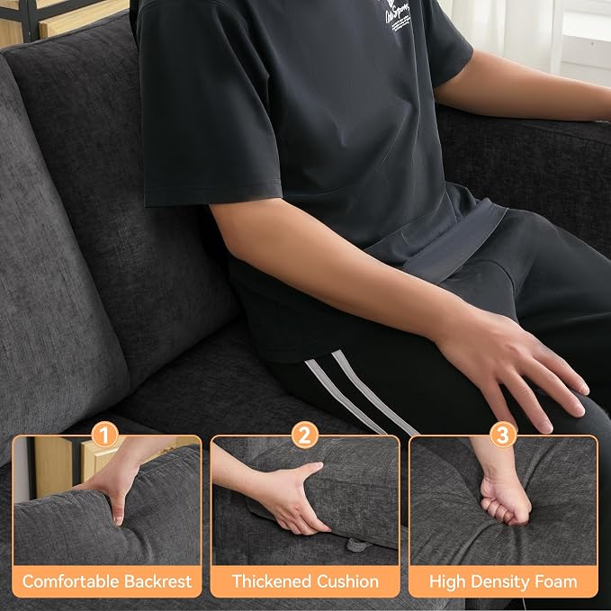 WUTUTUEE 83”Modular Convertible L Shaped Couch Set - Image 6