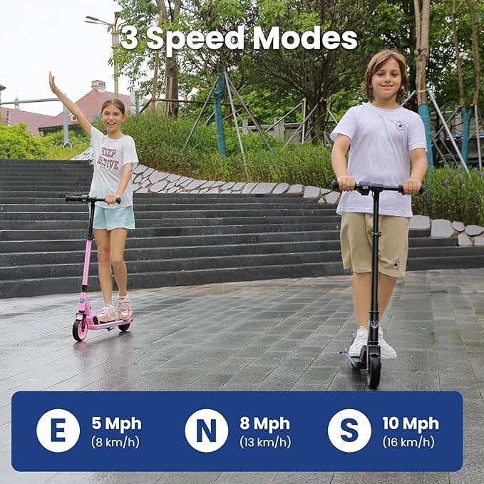Caroma Electric Scooter for Kids Ages 6-12,150W/180WMotor,10 MPH Max Speed & 7 Miles,Colorful Lights,Adjustable Height & Speed,LED Display,Foldable Kids Electric Scooter 132 Lbs Max Load,Idea Gift