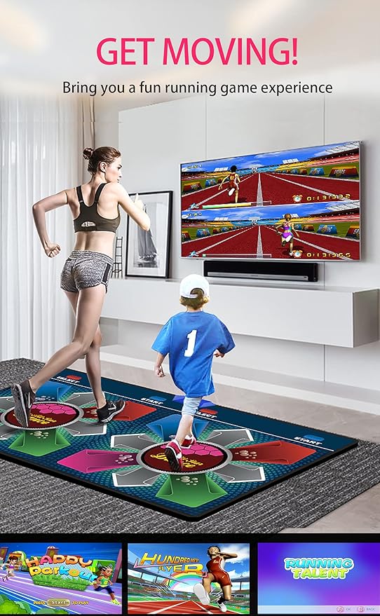 Music Double Dance Mat for Kids and Adults,64G Memory Card,Fitness Dance Games with MV/3D/Cartoon Dance Mode,81pcs MV 885pcs Songs and 1000pcs Games for HDMI TV Fun Senior Flannel Materia