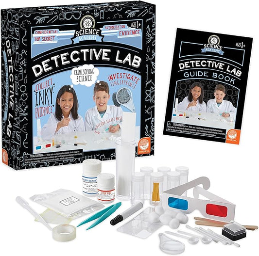 MindWare Science Academy Detective lab - Science Kits for Kids Age 8-12 - Kids Detective Kit Complete with 7 Forensics and Crime-Scene Investigations - Ages 8 and Up