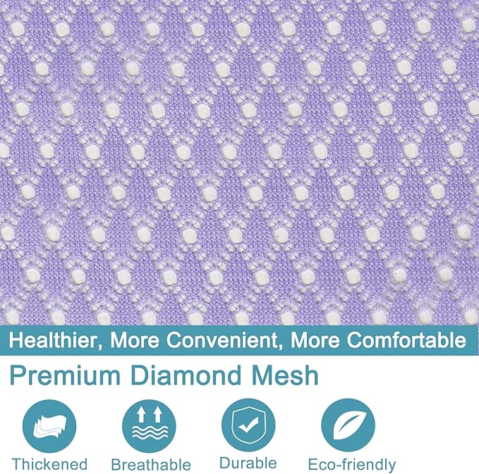 Polecasa Heavy Duty Large Mesh Laundry Bags with ID Tag and Locking Drawstring Closure - 2 Pack, 24 x 36 inches - Laundry Hamper Liner, Washable Laundry Bag for Travel, Sports, Dorms (Purple)