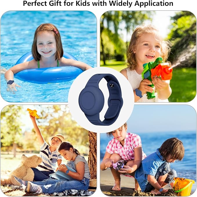 Waterproof Airtag Bracelet,Hidden Airtag Wristband,Anti-Lost Silicone Apple Airtag Holder Case,Airtag Case Cover Accessories Watch Band GPS Tracker-Blue