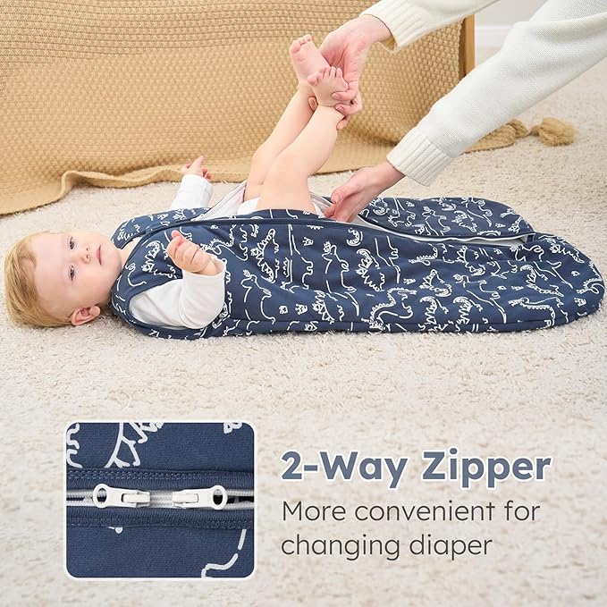 Yoofoss Baby Sleep Sack 6-12 Months, TOG 2.5 Baby Wearable Blanket with 2-Way Zipper, 100% Organic Cotton Fabric Winter Newborn Sleeping Sack, Warm Soft Comfy