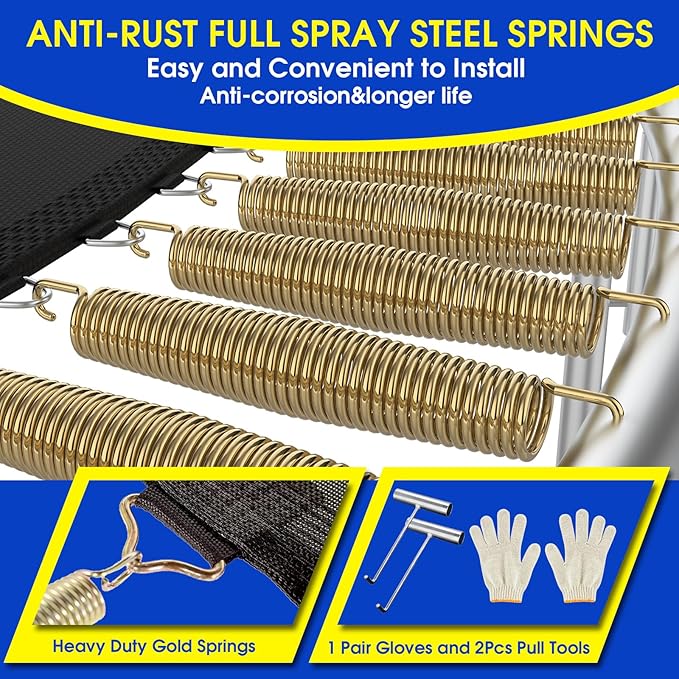 SKYUP Tranpoline 1500LBS 16 15 14 12 10 8 FT Tranpoline for 7-10 Kids and Adults, Windproof Outdoor Tranpoline with Enclosure Net, Basketball Hoop, Easy to Install & Last Long - ASTM Approved