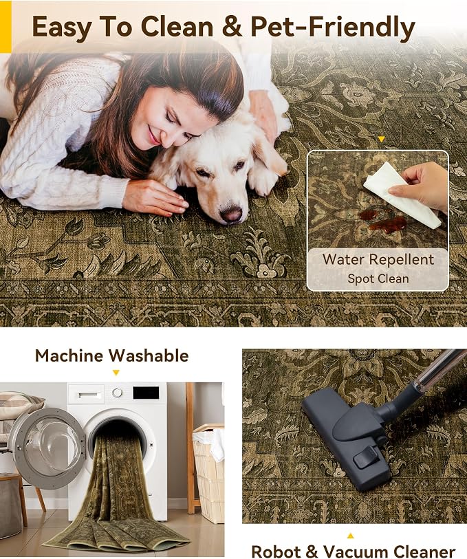 RELEANY Area Rugs 2'x6' Runner Rug Non Slip Washable - Image 6