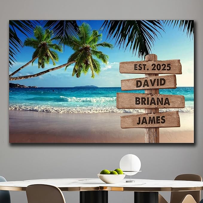 Personalized Father's Day Family Names Street Custom Multi-Name Date of Birth Vintage Street Sign Happy Fathers Day Poster Canvas Wall Art Best Gifts for Dad Husband from Daughter Son Wife Kids #22