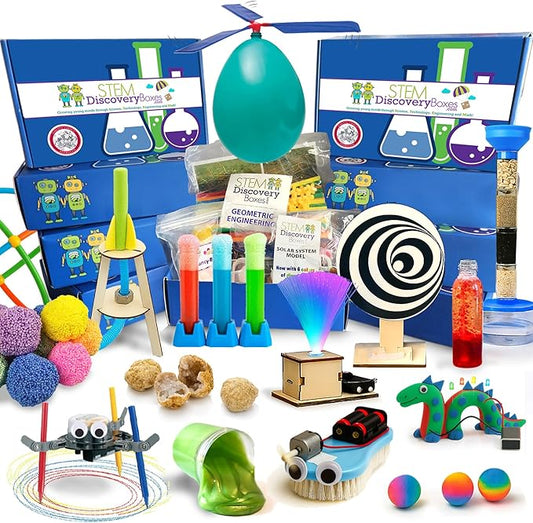 Stem Learning 9 Monthly Subscription Box Kits w/ 27 Projects - Summertime Remote School Building Toys - Science, Technology, Engineering, Mathematics - Activities for Kids Boys & Girls Ages 7-12