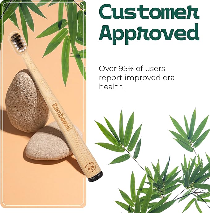Bamboozle Eco-Friendly Animal Toothbrushes for Kids - Sustainable Bamboo Design, Biodegradable & Stylish Oral Care Solution, Animal Design, Pack of 6