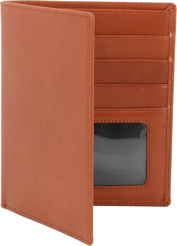 Passport Light Brown Sheep Leather Unisex Wallet Executive Boarding Pass Holder