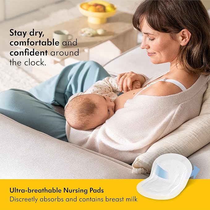 Medela Ultra-Breathable Nursing Pads, Highly Absorbent, Super Soft, Discreet Design for Comfortable Wear, Pack of 60