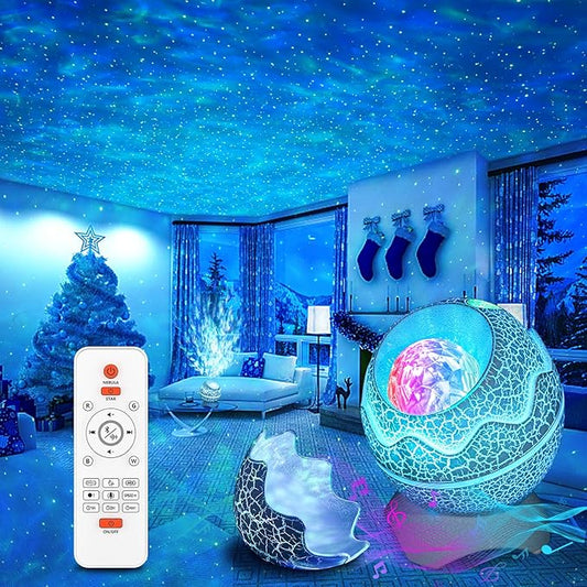 Rossetta Star Projector, Galaxy Projector LED Lights for Bedroom, Remote Control & White Noise Bluetooth Speaker, Night Light for Kids Room, Adults Home Theater, Christmas, Party, Bedroom Decor