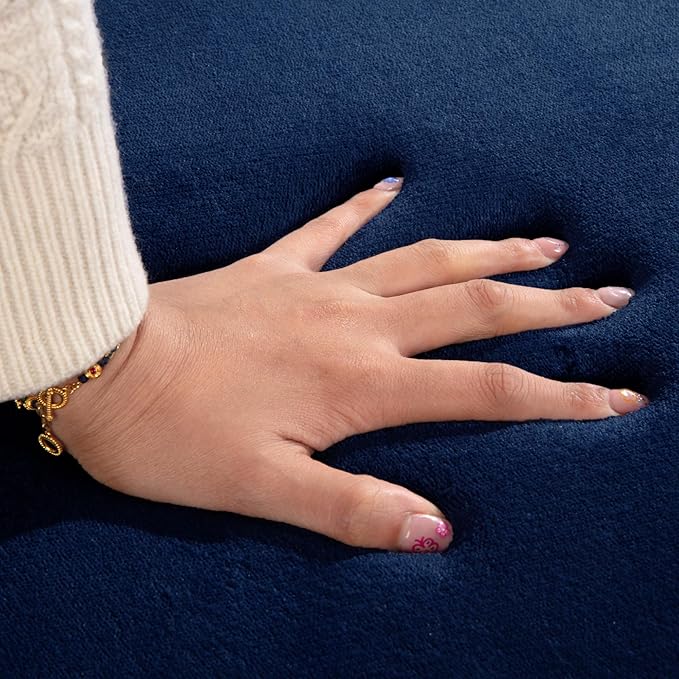 BALAPET Thick Memory Foam 50x50 Play Mat for Playpen, Super Soft Velvet Portable Baby Playpen Mat for Kids Toddler Crawling and Play, Non-Slip Bottom Playmat, Navy Blue