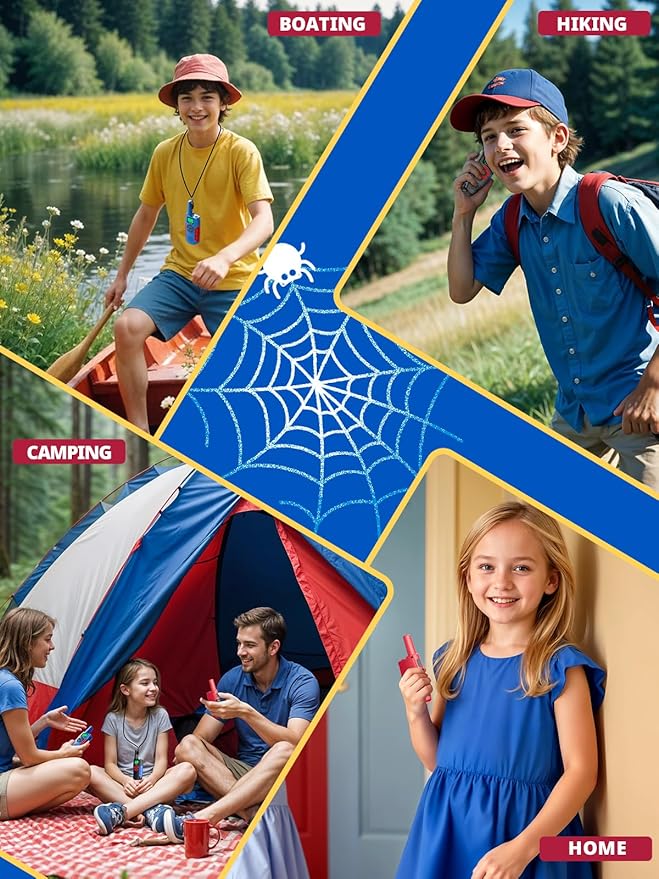 Walkie Talkies for Kids Rechargeable,Toys for Boys and Girls Ages 3-12, 3 Pack Long Range 2-Way Radios, Birthday Gifts,Christmas Stockings, Outdoor Play, Family Games, Hiking Camping Gear