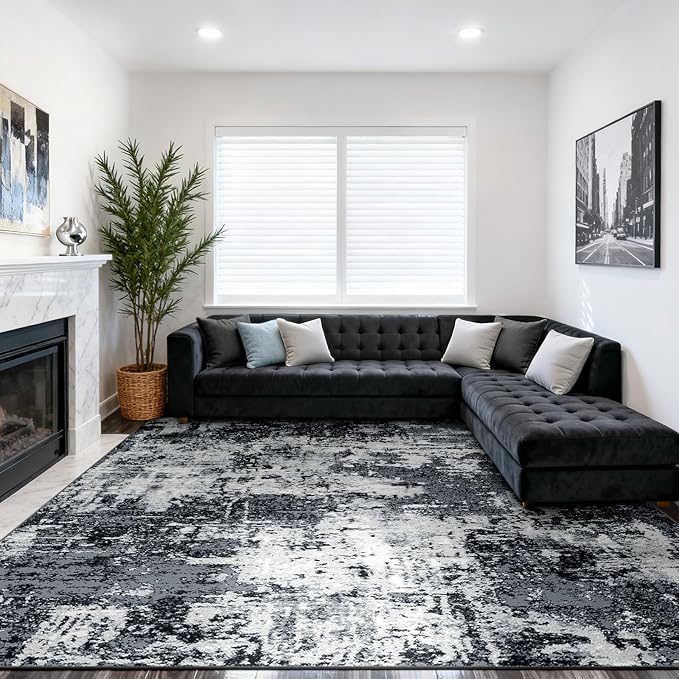 RELEANY Washable Area Rugs 10'x12' Non-Slip Modern Abstract Soft by RELEANY