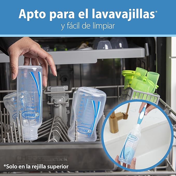 Dr. Brown's Natural Flow® Anti-Colic Options+™ Narrow Bottle to Sippy Gift Set with Soft Silicone Sippy Spout, Removable Silicone Handles, Travel Cap and Bottle Brush