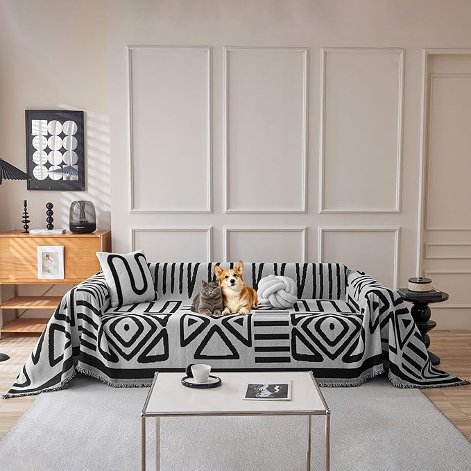 VClife Boho Sofa Covers for Dog, XXL Couch Protector for 3-4 Cushion Couch Sofa by VCLIFE