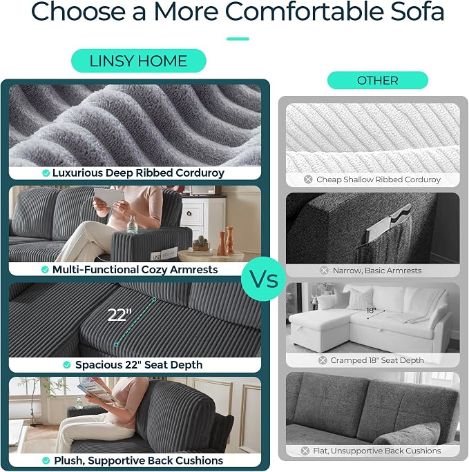 LINSY HOME Sectional Sleeper Sofa - Image 8