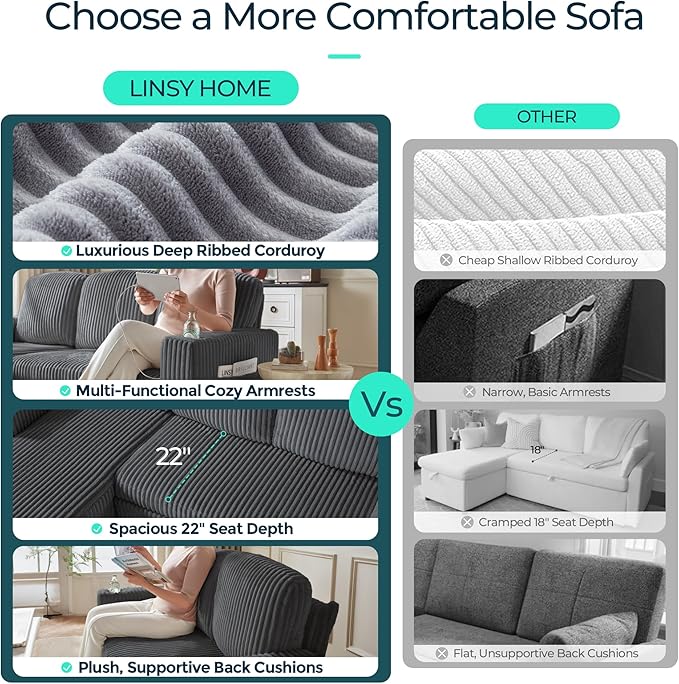 LINSY HOME Sectional Sleeper Sofa Pull Out Couches - Image 5