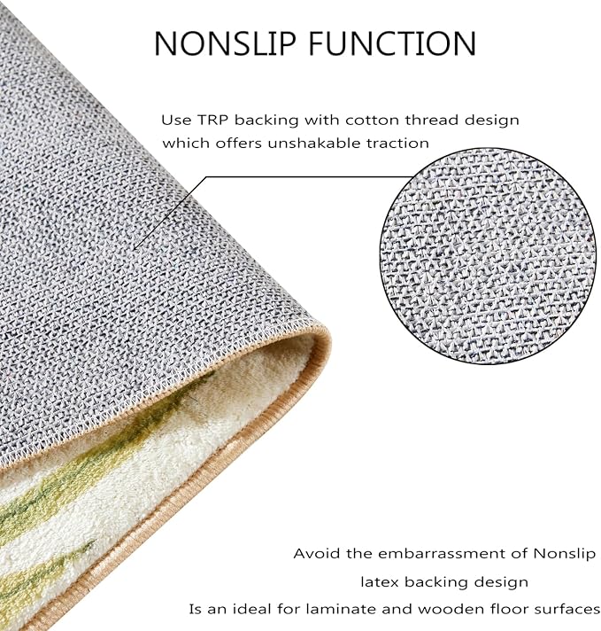 RoomTalks Mid Century Modern Washable Rug Stain Resistant, Boho Cute Aesthetic - Image 5