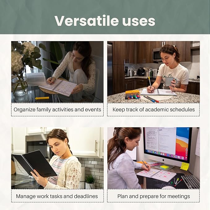 Undated Monthly Planner - 18 Month Calendar Planner Book for School, Office and Home - Hardcover Blank Planners for Goals, Tasks and Dates - B5(6.9" x 9.8") Green