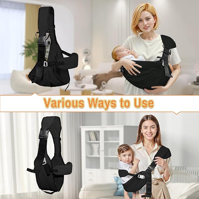 Baby Carrier Newborn to Toddler,Adjustable Baby Sling Carrier,Comfortable and Lightweight Toddler Carrier for 25-60 lbs,Ideal for Shopping Travelling