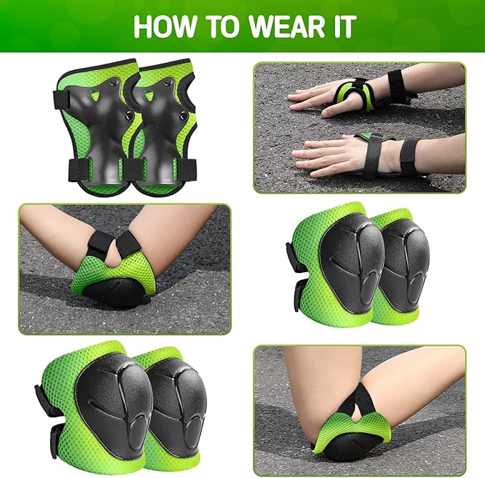 Toddler/Kids Bike Helmet Set for Boys Girls 3D Adjustable Kids Helmet Protective Gear Set Knee Elbow Wrist Pads and Multi-Sports Skateboard Scooter Cycling Roller Balance Bike