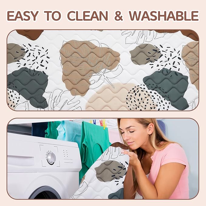 Baby Play Mat - Thicken 50x50 Inch Soft Foam Crawling Mat for Playpen & Floor, Non-Slip Waterproof Activity Playmats for Infants & Toddlers, Portable Foldable & Machine Washable, Boho Design