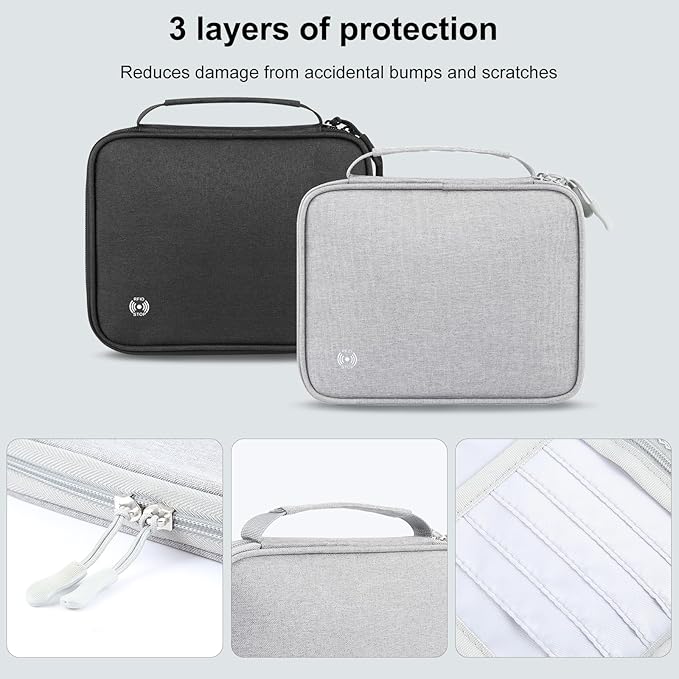 RFID Passport Wallet for Women/Men,Tote Passport Holder for Travel Family,Portable Travel Premium Wallets,Waterproof Passport Holders Bag,Travel Document Organizer Credit Cards Case(Grey-Large)