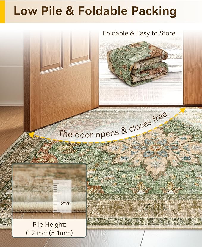 RELEANY Area Rugs 3'x12' Runner Rug Non Slip Washable - Image 3