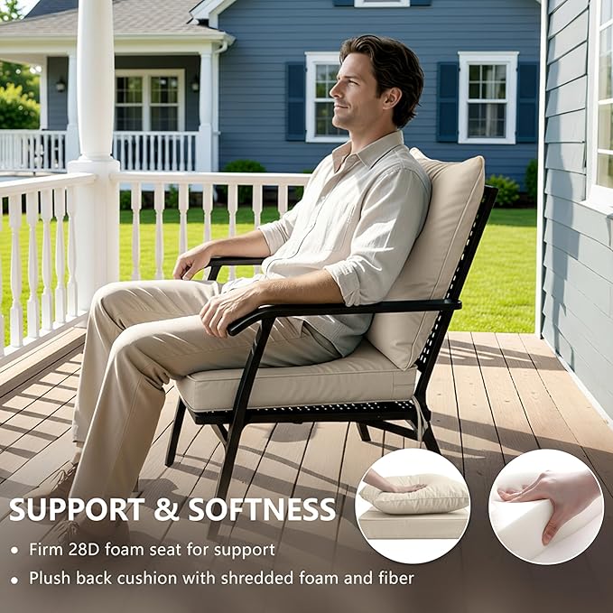24x24 Inch Outdoor Chair Cushions Set of 2, Patio Furniture Cushions - Image 4