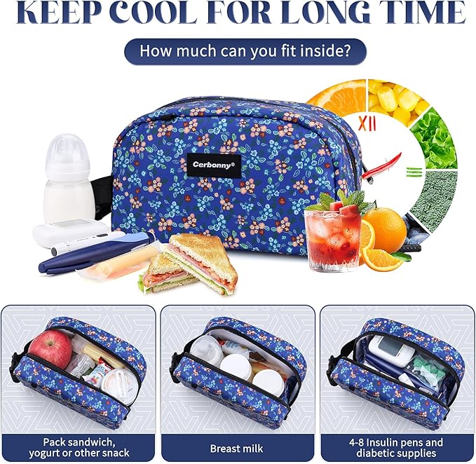 Small Cooler Bag Freezable Lunch Bag for Work School Travel,Leak-proof Small Lunch Bag,Small Insulated Bag For Kids/Adults,Freezer Lunch Bags,Freezable Snack Bag,Mini Lunch Bag Fit For Yogurt