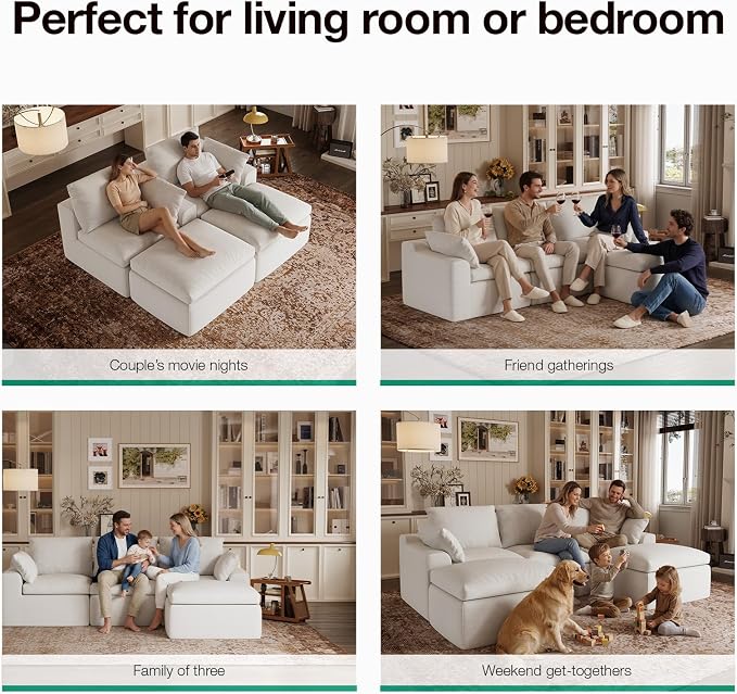 Novilla 104.3" Modular Cloud Couch, Modern Sectional Sofa - Image 21