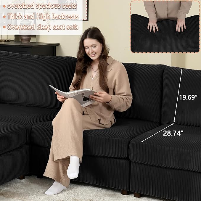 EASE MOOSE Sectional Modular Sofa, Comfty 3 Seat Cloud Couch, FSC Certified - Image 6