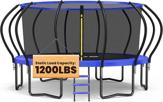 ORCC 1200LBS Weight Capacity Trampoline 16 15 14 12 10 8FT Outdoor Yard Trampolines for Kids Adults Outdoor Yard Trampolines for Kids Adults