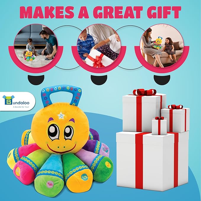 Bundaloo Musical Octopus Plush Toy - Plays Fun Songs and 8 Musical Key Notes | for Children & Toddlers (Octopus)