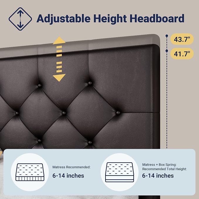 Allewie Upholstered King Size Platform Bed Frame - Image 4