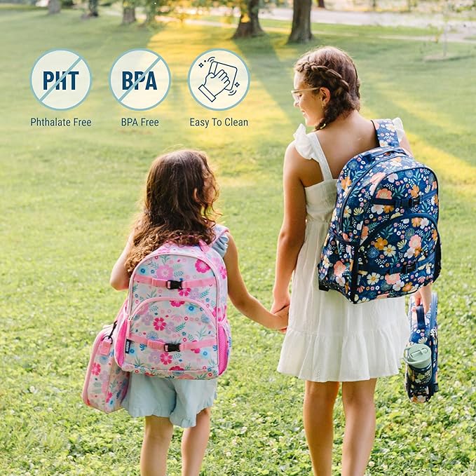 Wildkin ECO rPET 17-inch Large Backpack – Sustainable, Padded, Adjustable – Wildflower Bloom