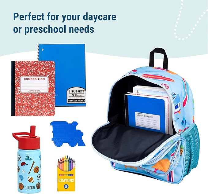 Wildkin 12-inch Kids Backpack – Padded, Adjustable, Ideal for Daycare & Travel - Surf Shack
