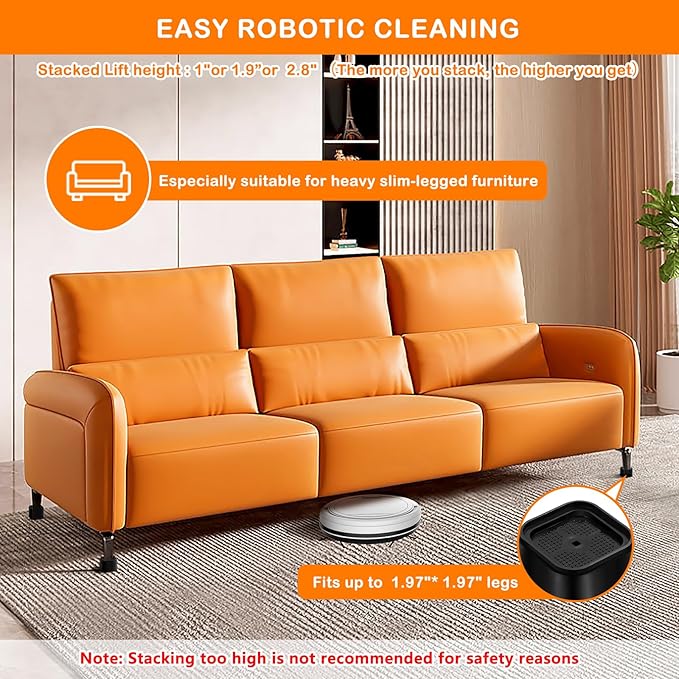 shouwuhho 9 Pack Furniture Risers Adjustable Bed Risers Heavy Duty Lifts Height - Image 3