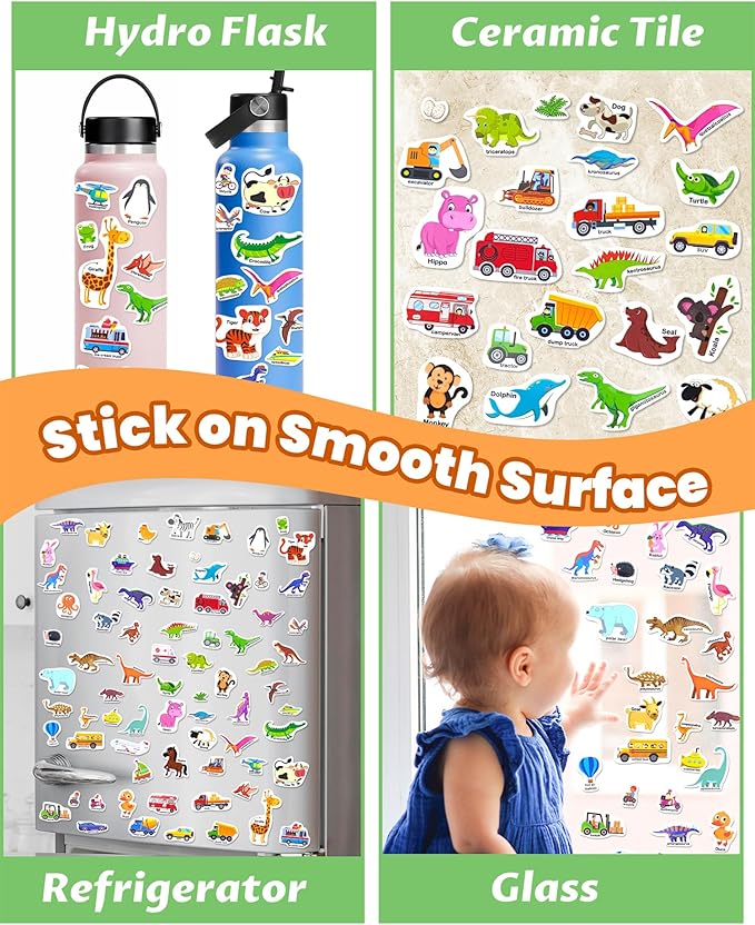 Reusable Sticker Book for Toddlers 2-4 Years, Stickers for Kids, Toddler Sticker Book Ages 1-3, Toddler Craft Activities, Toddlers Travel Toys Ages 2+ Boy Girl Birthday Gifts