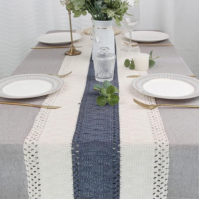 FEXIA Boho Blue Table Runner 36 Inches Long - Image 7