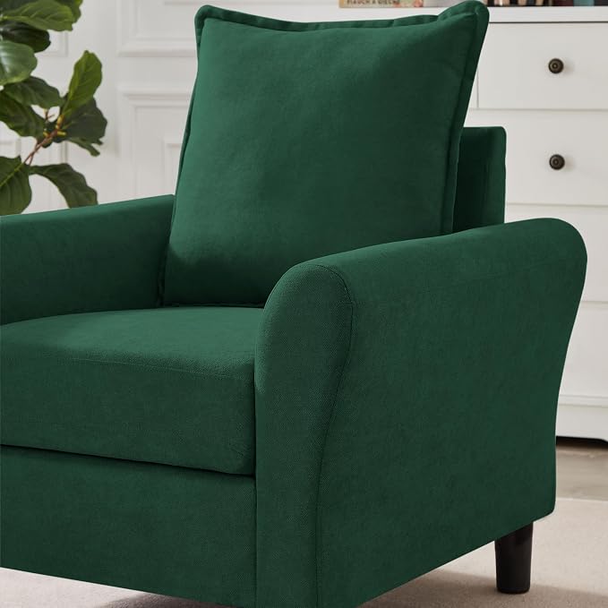 Mid-Century Accent Chair, Modern Linen Fabric Armchair - Image 6