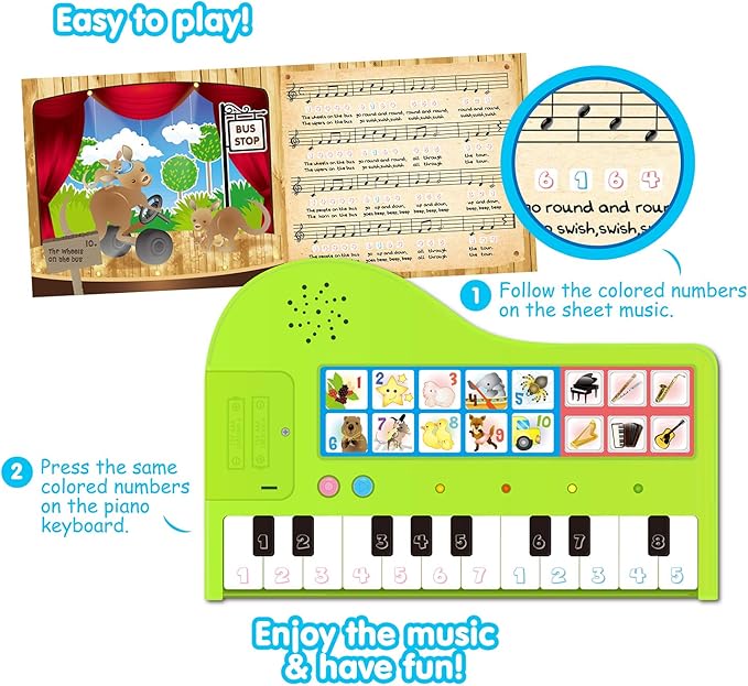 BEST LEARNING My First Piano Book - Educational Musical Toy for Toddlers Kids Ages 3-5 Years - Ideal 3, 4 Year Old Boy or Girl Birthday Present