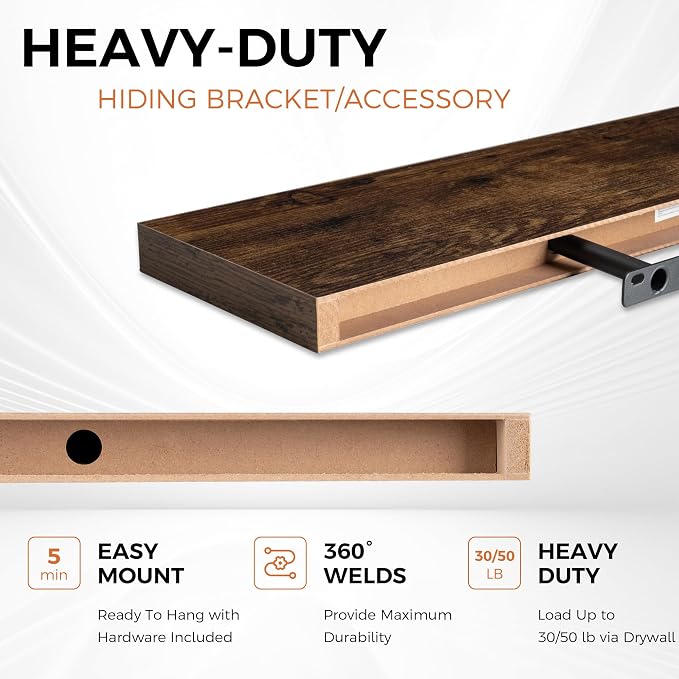 Floating Shelves for Wall, 40 Inch Floating Shelves for Home Decor, Wall - Image 4