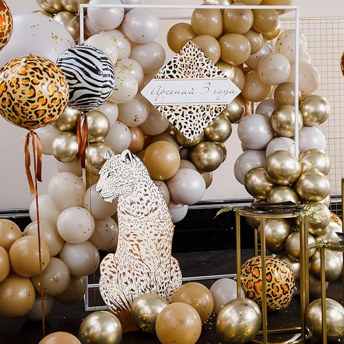 RUBFAC 129pcs Light Brown Balloons Different Sizes 18 12 10 5 Inch Latex Tan Balloon Kit for Birthday Party Baby Shower Wedding Anniversary Decoration