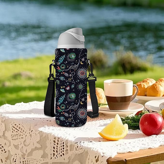 AUPET Water Bottle Bag Carrier,24oz/32oz Insulated Neoprene bottle Sling Holder Case Pouch Cover for 1000ML/750ML Bottles with Shoulder Strap for walking